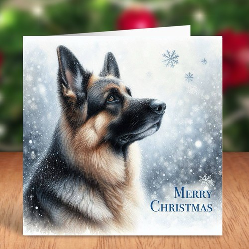 German shepherd dog christmas - german,