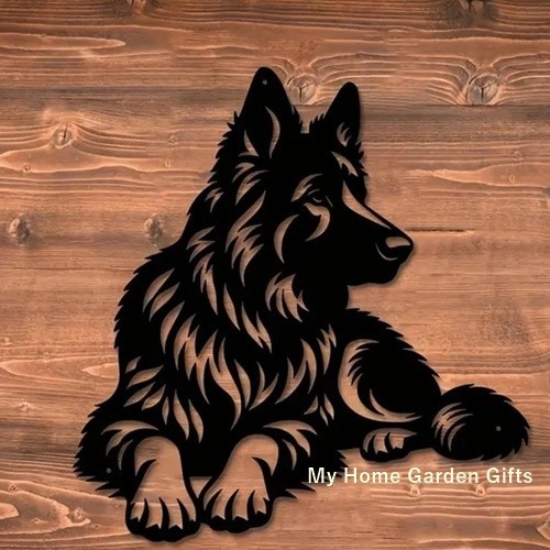 German shepherd metal wall art - german,