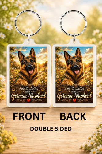 German shepherd dog keyring - german,