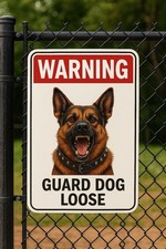 warning Guard Dog loose Sign