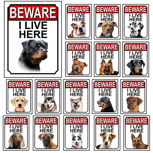 Dog breed gate signs beware - gate,