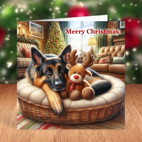 German shepherd dog christmas - german,