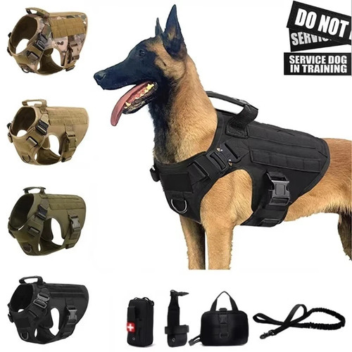 Tactical dog harness leash - dog,