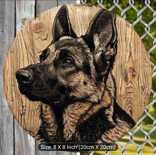 German shepherd metal sign - german,