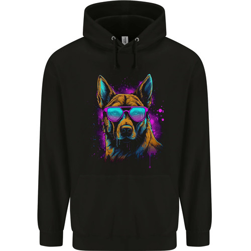 Retrowave german shepherd - shepherd, dog