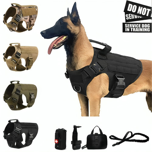 Tactical dog harness - &, leash