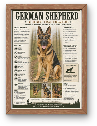 German shepherd dog poster - shepherd, a4