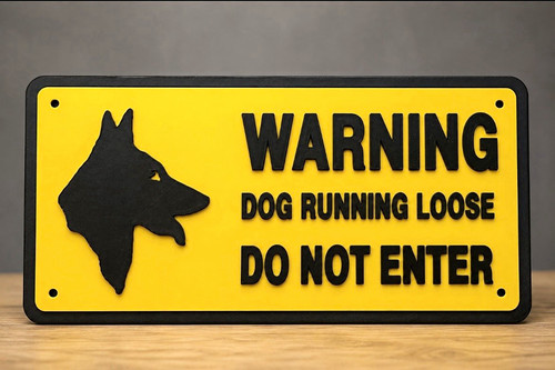 German shepherd warning - 3d,