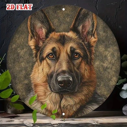 German shepherd wooden - sign,