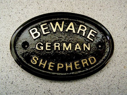 German shepherd sign - shepherd, (gold