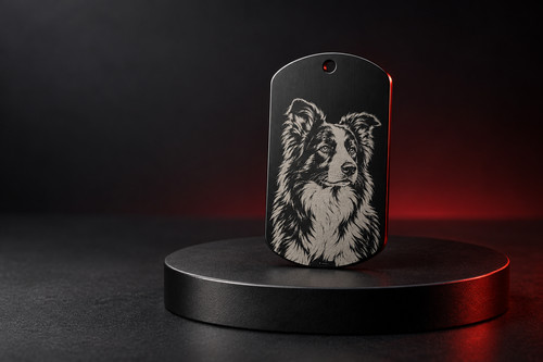 Black stainless steel engraved - black,