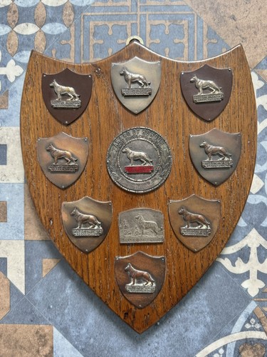 Vintage wooden shield plaque