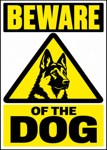 Beware the dog sticker - beware,