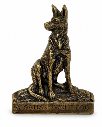 Antique brass alsatian - brass, ‘alsatian