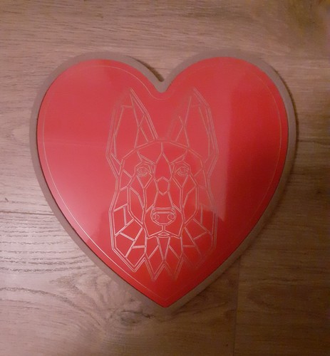 Red wall plaque heart shaped - wall,