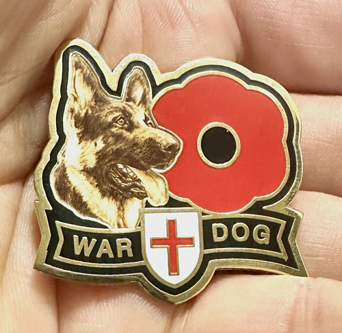 German shepherd war dog enamel - war,