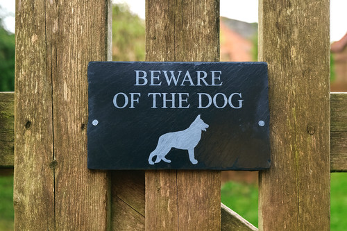 Beware the dog sign german - of,