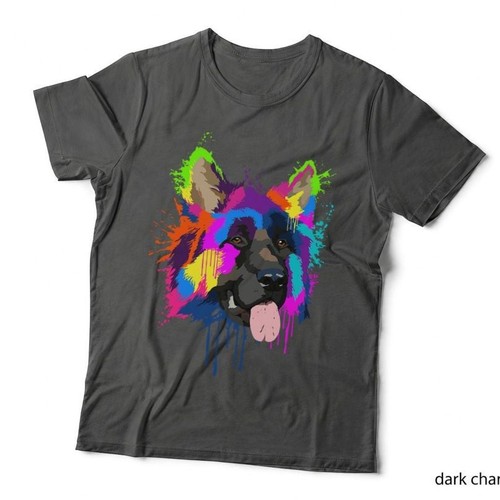 Splash art german shepherd dog - german,