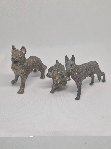 Vintage pewter lead dog - vintage,