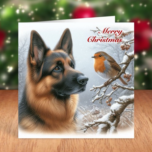 German shepherd dog christmas - german,