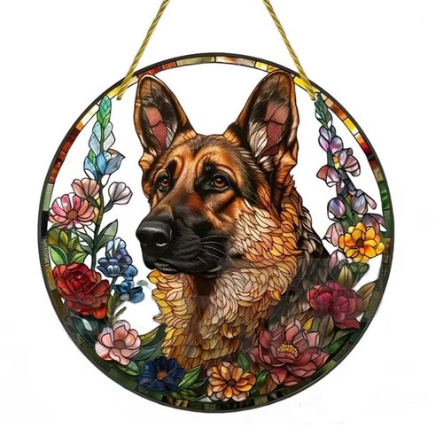 German shepherd suncatcher - german,