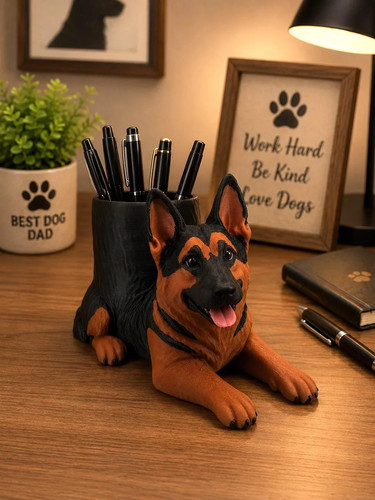 German shepherd pen holder - german,