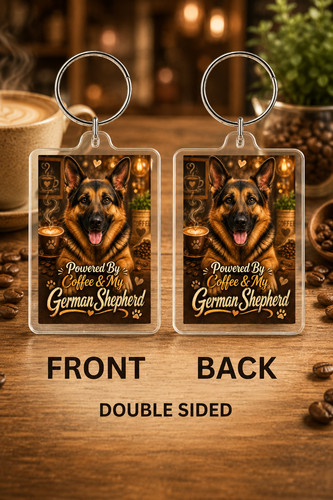 German shepherd keyring coffee - shepherd,