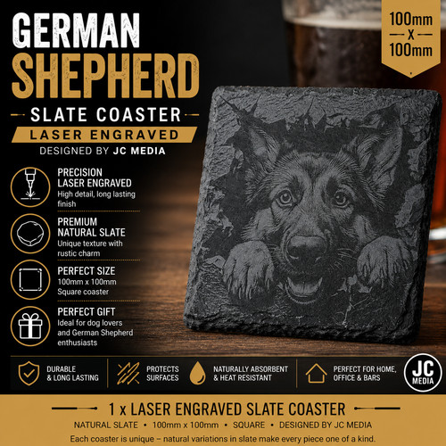 German shepherd slate - german, coaster