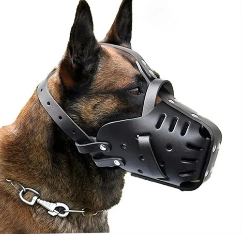 Leather dog muzzle basket - leather,