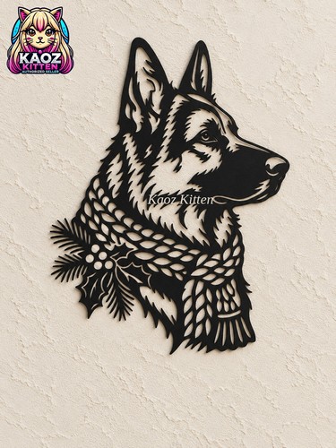 Christmas german shepherd wall - christmas,