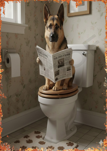 German shepherd dog toilet - german,