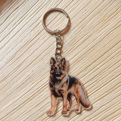 German shepherd keyring - german,