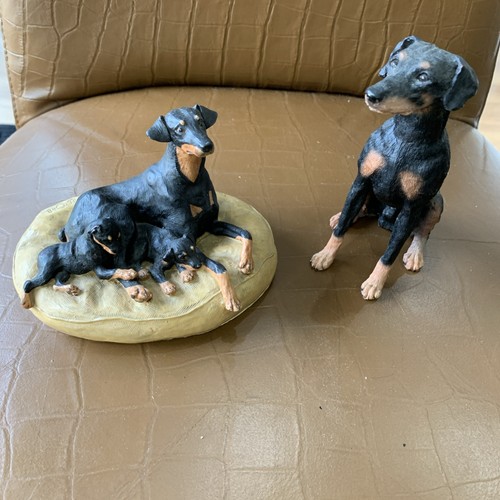 Doberman family two figurines - family,