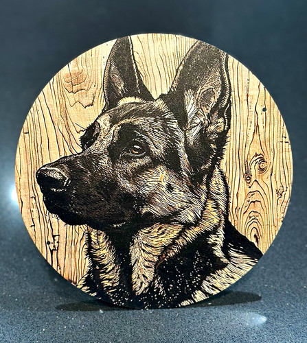 German shepherd dog - metal, wall